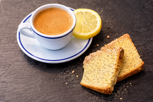 Lemon Poppy Seed Slice with Coffee