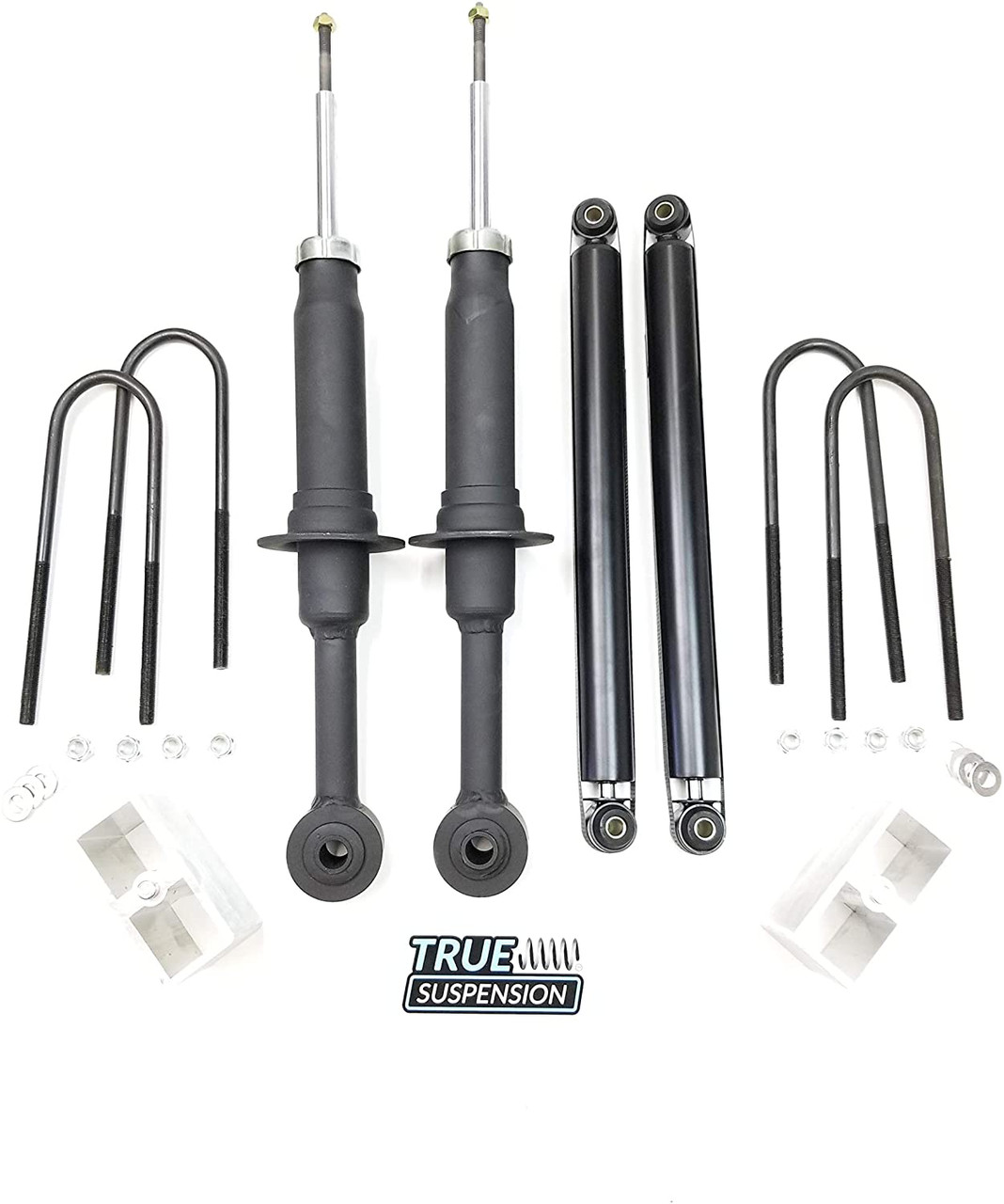 Compatible with Ford F150 Pickup Truck Complete Lift Kit Front 3" Lift StruRear Aluminum 2" Lift Block Kit - Rear TS Nitro Control Shocks 4wd