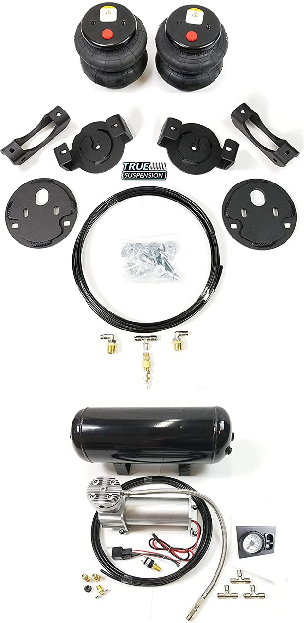 Compatible with Chevrolet Silverado GMC Sierra Silverado 1500 99-06 Pickup Truck Rear Towing Assist Helper Air Ride Suspension Kit with In-cab management controls (Reserve Tank Included) 4WD 4X4