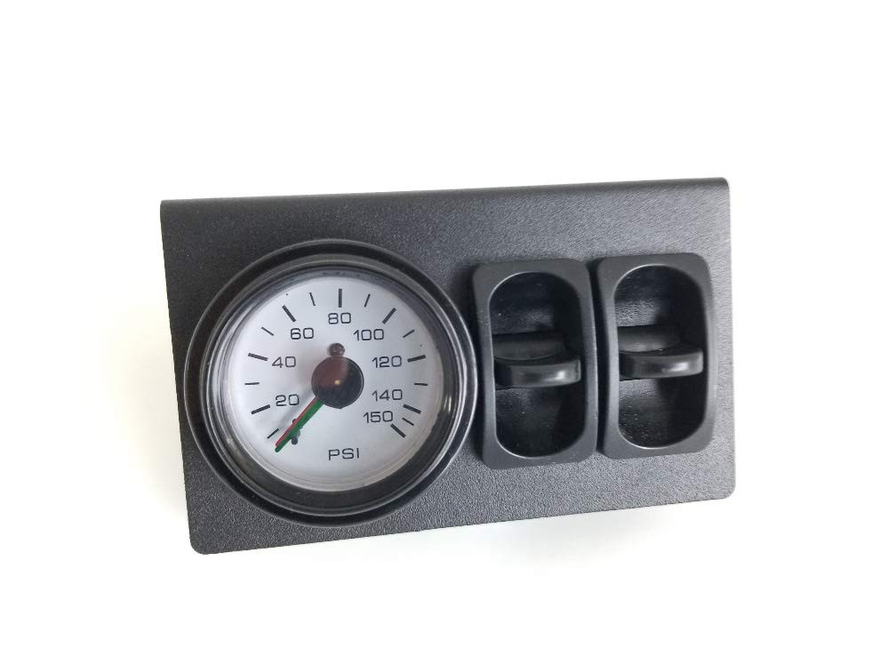 Air Bag Suspension Gauge Panel w/Pressure Gauges & Manual Paddle 並行輸入品 Universal Towing Assist Helper Air Ride Suspension Control Panel 150 Psi  Gauge Single Paddle Switch 1&frasl;4\" airhose White Face Rnd