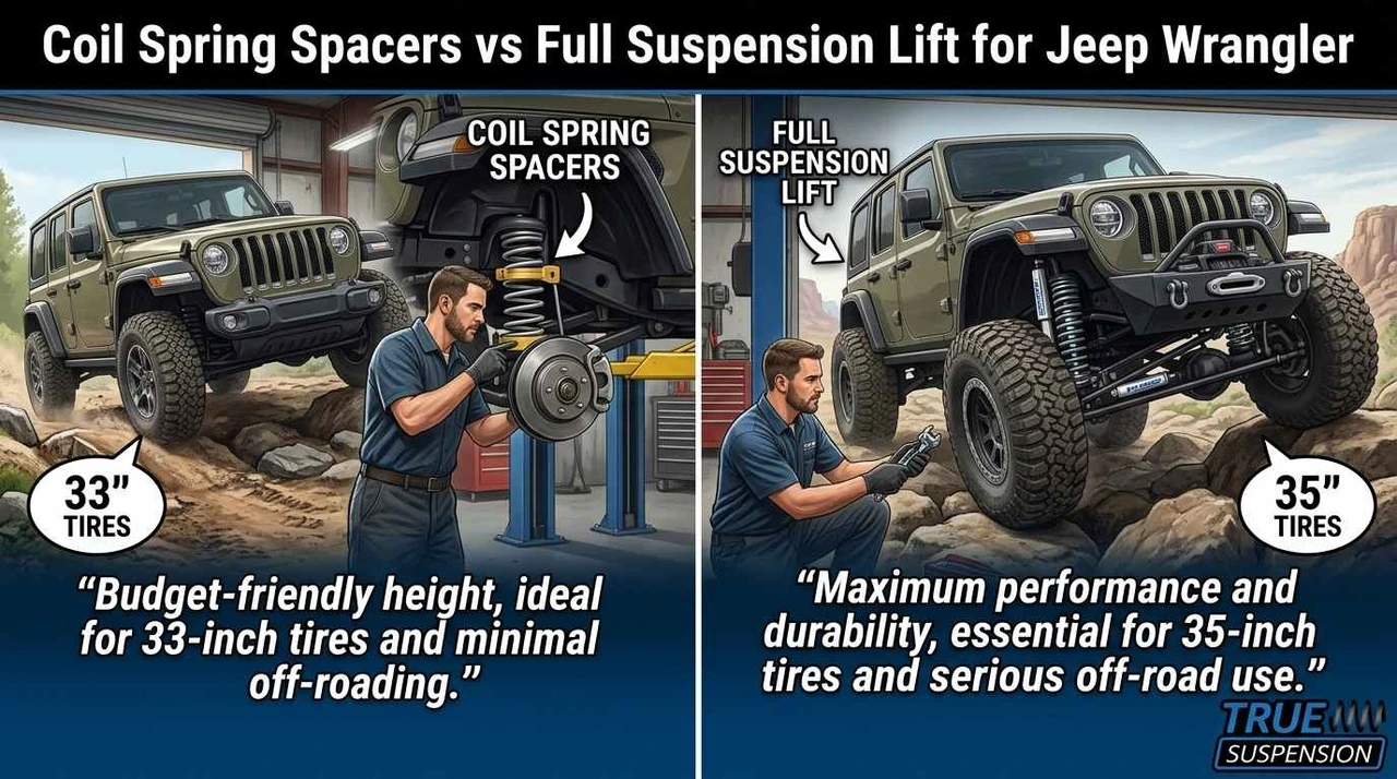 Coil Spring Spacers vs Full Suspension Lift for Jeep Wrangler