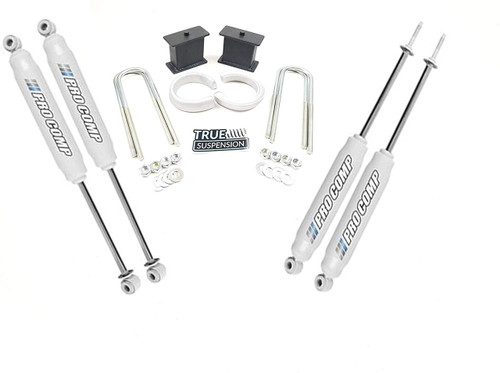 Compatible with Fits Chevrolet GMC C10 69-87 Pickup Truck Complete Lift kit Front Forged 3" Coil Spring Spacers + Rear 3" Steel Block Kit + Set of ProComp Es9000 Nitrogen Charged Shocks 2wd
