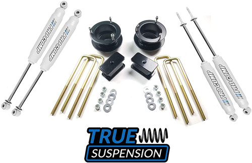 Compatible with Dodge Ram 1500 94-01 Pickup Truck Complete Lift kit Front Carbon Steel 3" Coil Spring Spacers + Rear 4" Steel Block Kit + Set of ProComp Es9000 Nitrogen Charged Shocks 4x4 4wd