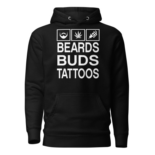 Beards Buds Tattoos Hoodie