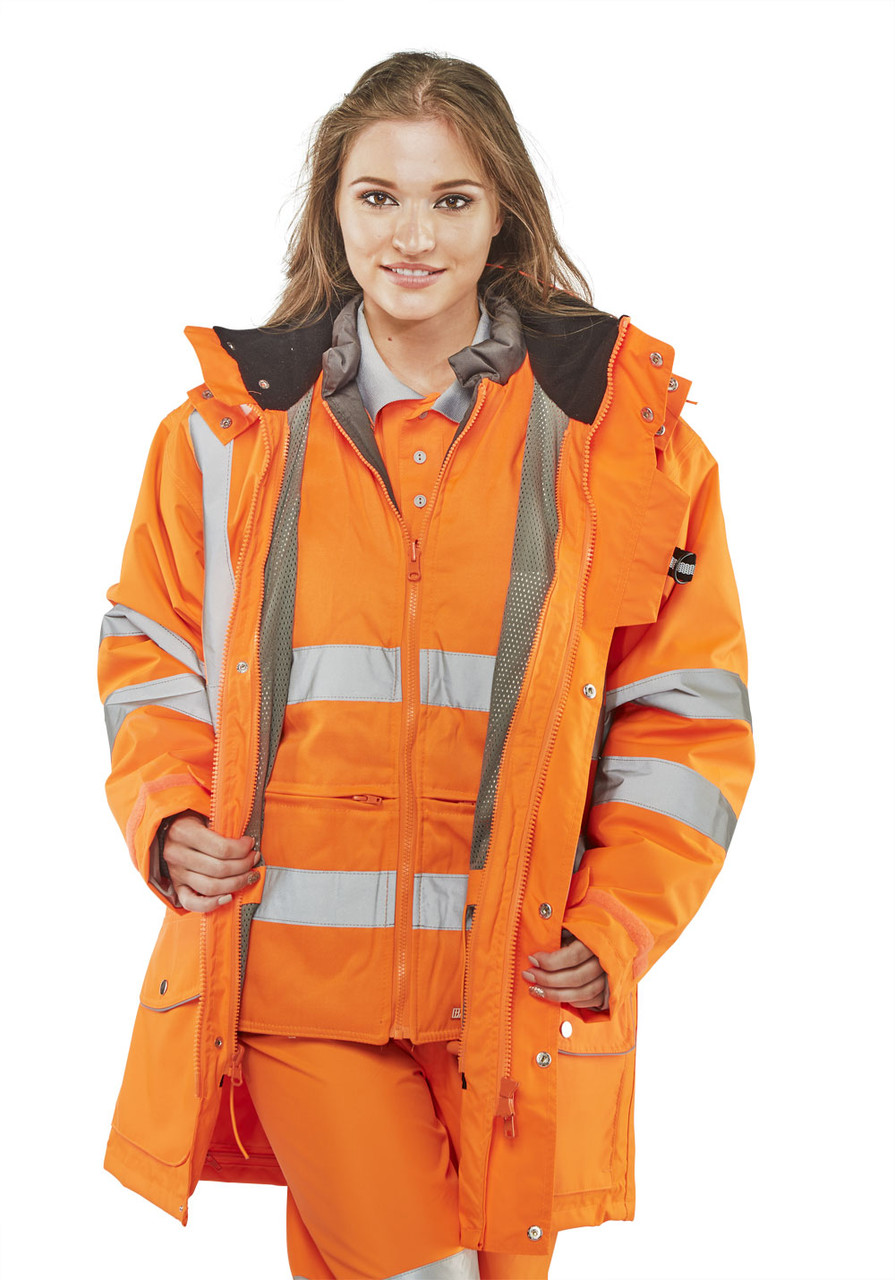Beeswift Men's High Visibility Elsener 7 In 1 Jacket Orange