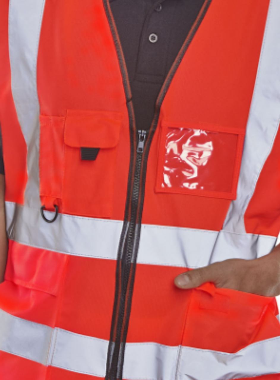 Beeswift Hi Vis Vest Waistcoat Class 1 En Iso 20471 Red