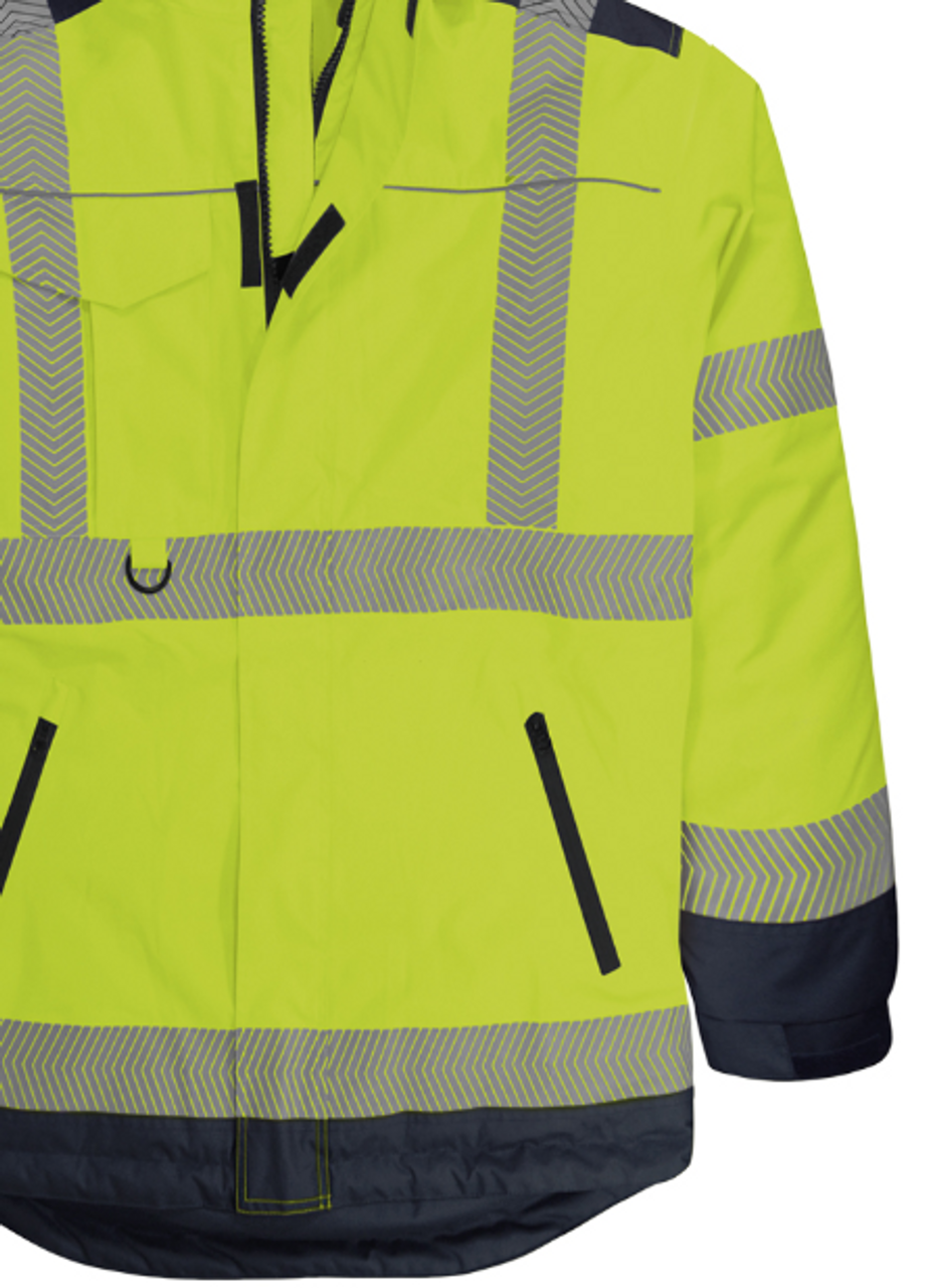 Black Knight Men's Hi Vis Two Tone Winter Parka Jacket Yellow