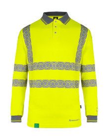 Beeswift Envirowear Men's Hi Vis Polo Shirt Long Sleeve Yellow