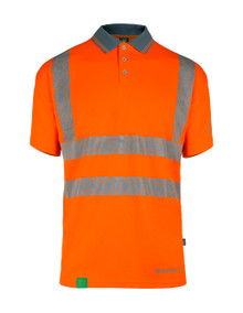 Beeswift Envirowear Men's Hi Vis Polo Shirt Short Sleeve Orange