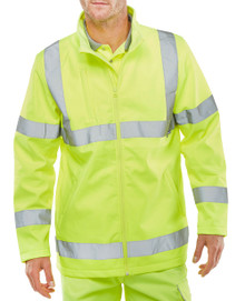 Beeswift Men's Hi Vis Soft Shell Jacket En20471 Yellow