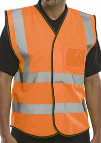 Beeswift Hi Vis ID Vest Waistcoat Class 2 En Iso 20471 Orange