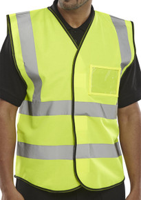 Beeswift Hi Vis ID Vest Waistcoat Class 2 En Iso 20471 Yellow