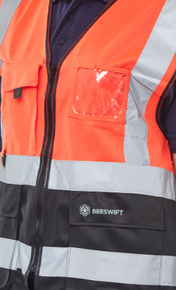 Beeswift Hi Vis Two Tone Executive Vest Waistcoat Red Black