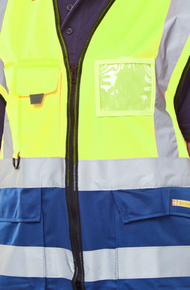 Beeswift Hi Vis Two Tone Executive Vest Waistcoat Yellow Navy