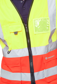 Beeswift Hi Vis Two Tone Executive Vest Waistcoat Yellow Red