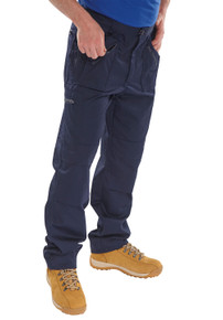 Beeswift Men's Click Action Work Trousers 7 Zip Navy