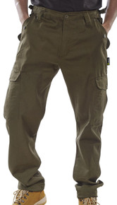 Beeswift Men's Combat Multi Pockets Work Trousers Olive