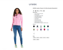 Uneek Women's Work Classic Full Zip Hooded Sweatshirt