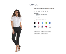 Uneek Women's Poplin Classic Half Sleeve Shirt