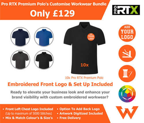 Pro RTX Premium Polo's Customise Workwear Bundle