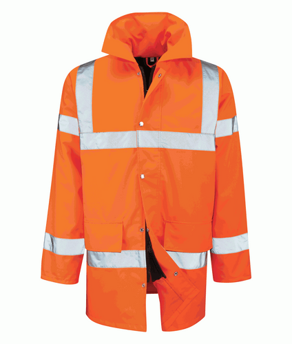 Black Knight Men's Hi Vis Tristan Workwear 3/4 Length Jacket Orange