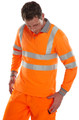 Beeswift Men's Hi Vis Polo Shirt Long Sleeve Orange