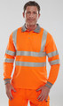 Beeswift Men's Hi Vis Polo Shirt Long Sleeve Orange