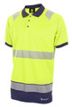Beeswift Men's Hi Vis Two Tone Polo Shirt Short Sleeve Yellow Navy