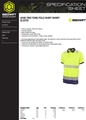 Beeswift Men's Hi Vis Two Tone Polo Shirt Short Sleeve Yellow Navy