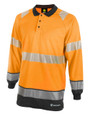 Beeswift Men's Hi Vis Two Tone Polo Shirt Long Sleeve Orange Black