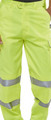 Beeswift Men's Hi Vis Poly Cotton Work Trousers Yellow