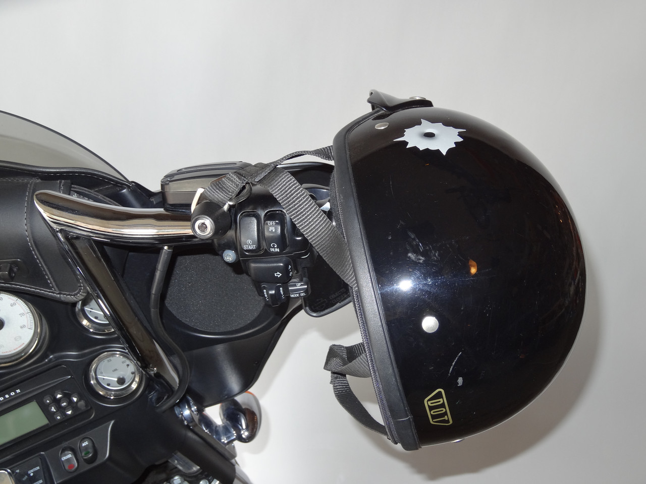 Lidlox Harley Helmet Lock .  Clean design, easy to install, easy to use motorcycle helmet lock.