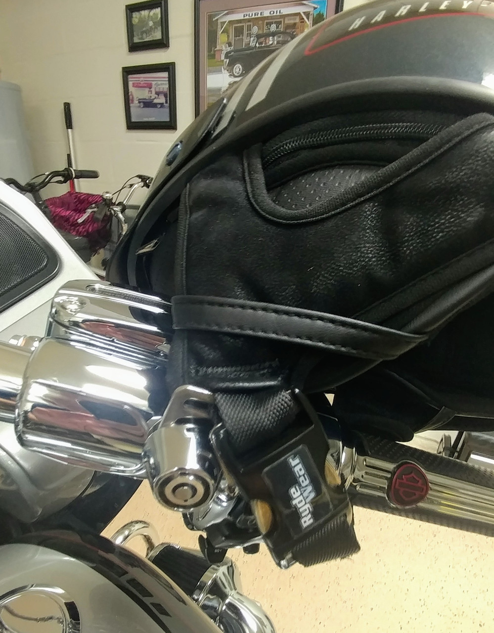 2002-C, Lidlox Helmet Lock Pair for Harley Davidson Except Sportster, Chrome