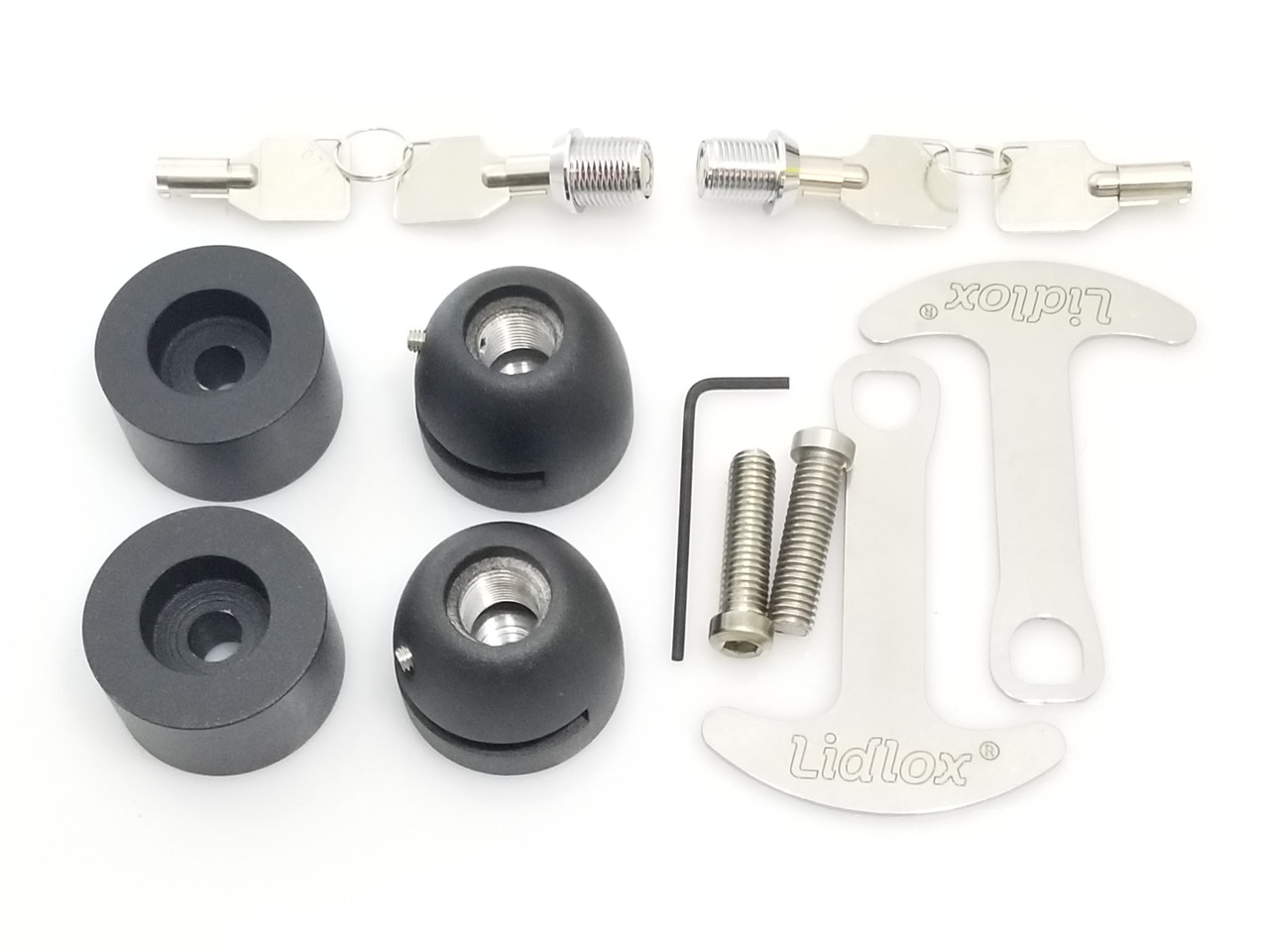 1008-BB Lidlox Pair for BMW, Black Spacer, Black Lock.