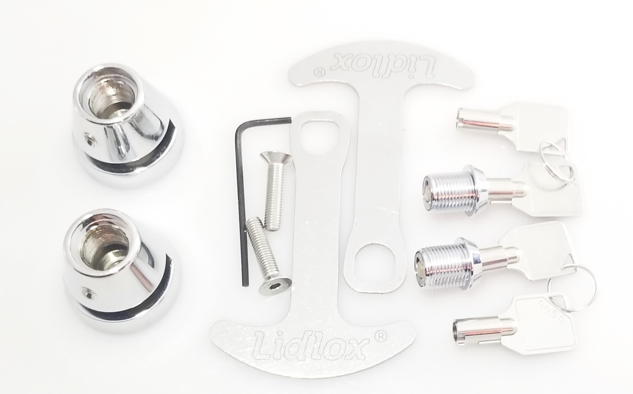 1066-C, Lidlox Helmet Lock Pair for Kuryakyn Omni Grips, Chrome.