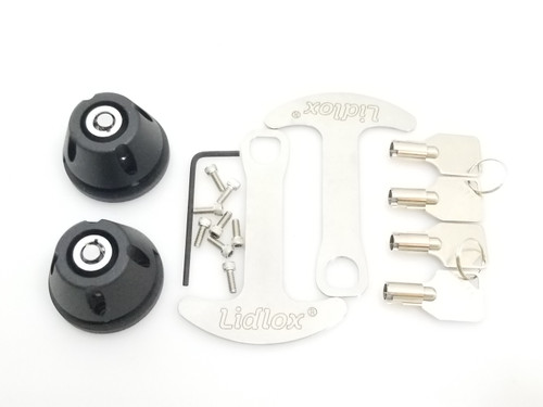 1032-B, Lidlox Helmet Lock Pair for Kuryakyn Grips, Black. 1032-B, Lidlox Helmet Lock Pair for Kuryakyn Grips, Black.
