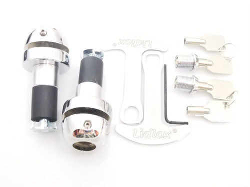 1006-C Lidlox BAR END Helmet Lock Pair for VICTORY, Chrome