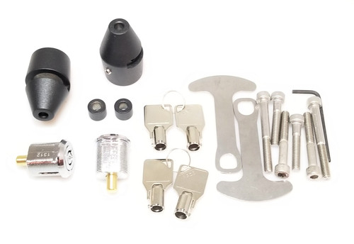 5004-B, Lidlox Heavy Duty Helmet Lock Pair for Metric Motorcycles, Black.