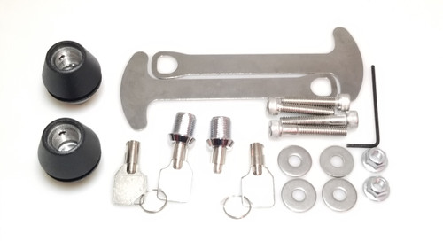 2050-B, Lidlox Helmet Lock Pair, License Plate Mount, Black. 2050-B, Lidlox Helmet Lock Pair, License Plate Mount, Black.