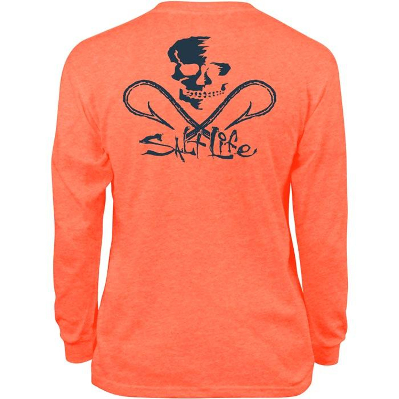 Youth Skull & Hooks Long Sleeve Orange T-Shirt - Coastal Cottage