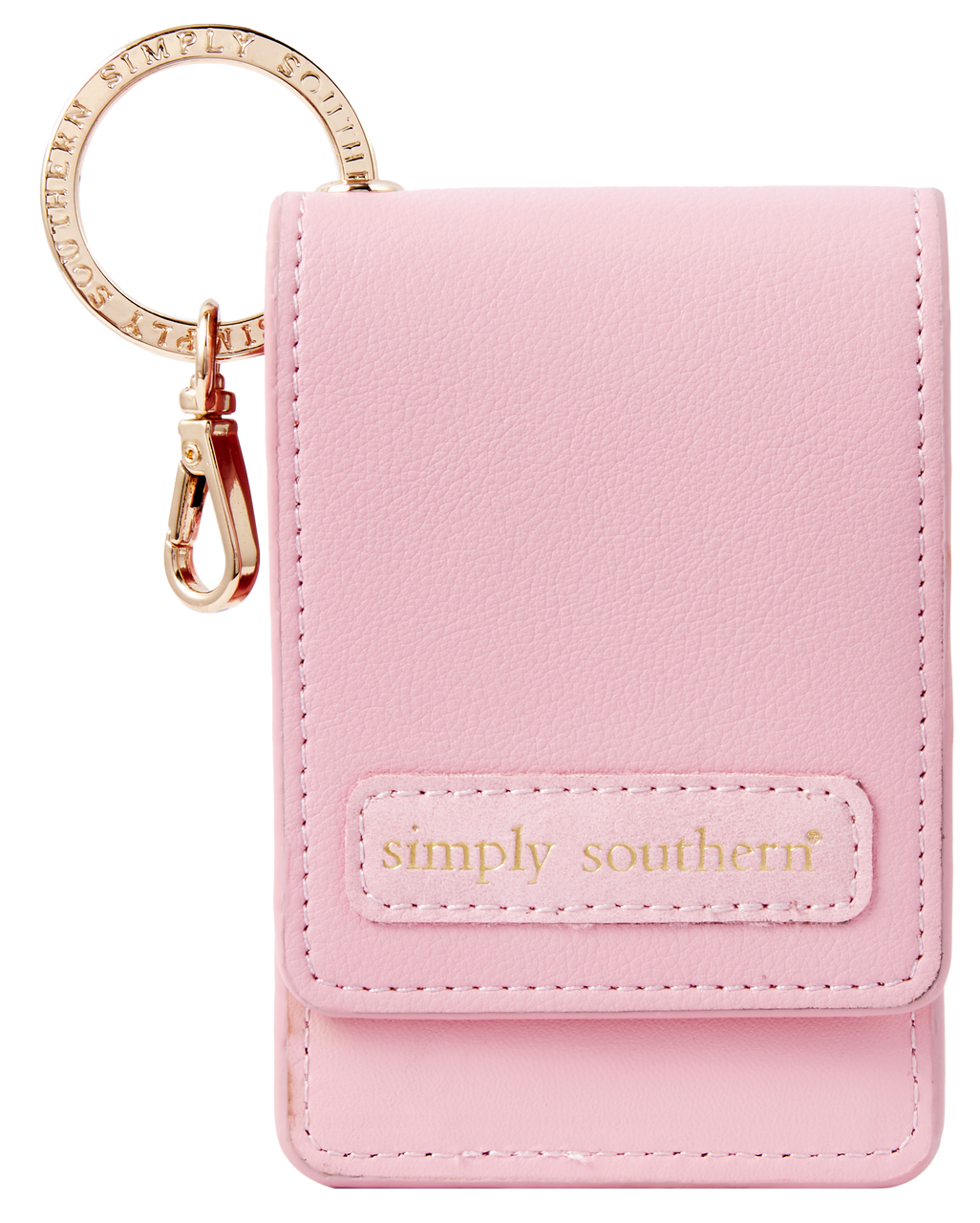 Leather ID Flap Keychain Wallet Pink - Coastal Cottage