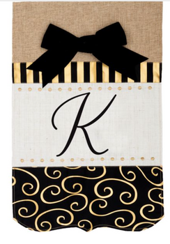 Garden Flag Burlap Monogram Garden Flag Burlap Monogram