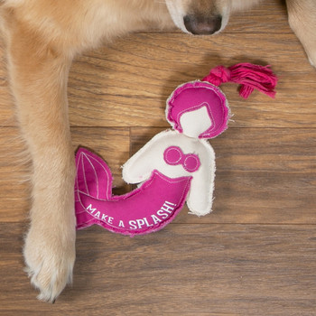 pink mermaid rope dog toy