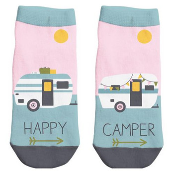 happy camper ankle socks camping rv
