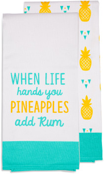 Set of 2 Kitchen Towels Pineapples