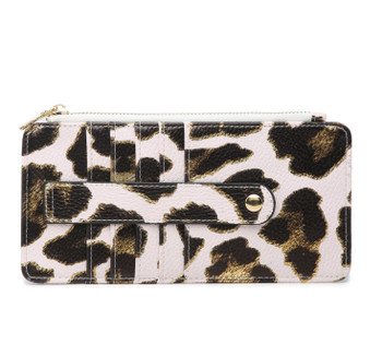 slim card wallet leopard gold