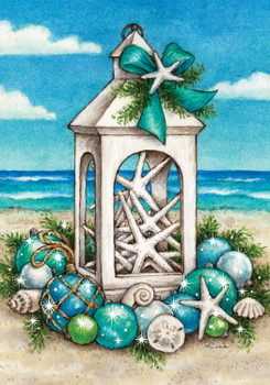 coastal christmas lantern garden flag coastal christmas lantern garden flag