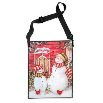 sledding snowman Christmas festive holiday tote bag gift bag sledding snowman Christmas festive holiday tote bag gift bag
