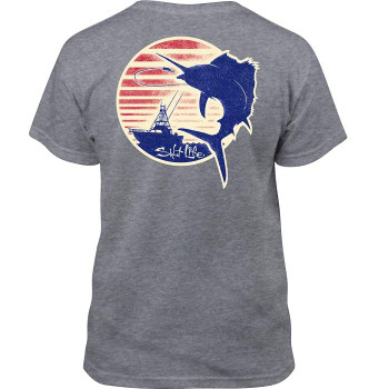 salt life at dawn youth fishing blue marlin t-shirt