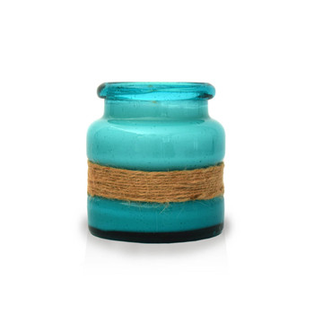 beach linen turquoise hand blown glass candle beach linen turquoise hand blown glass candle